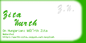 zita wurth business card